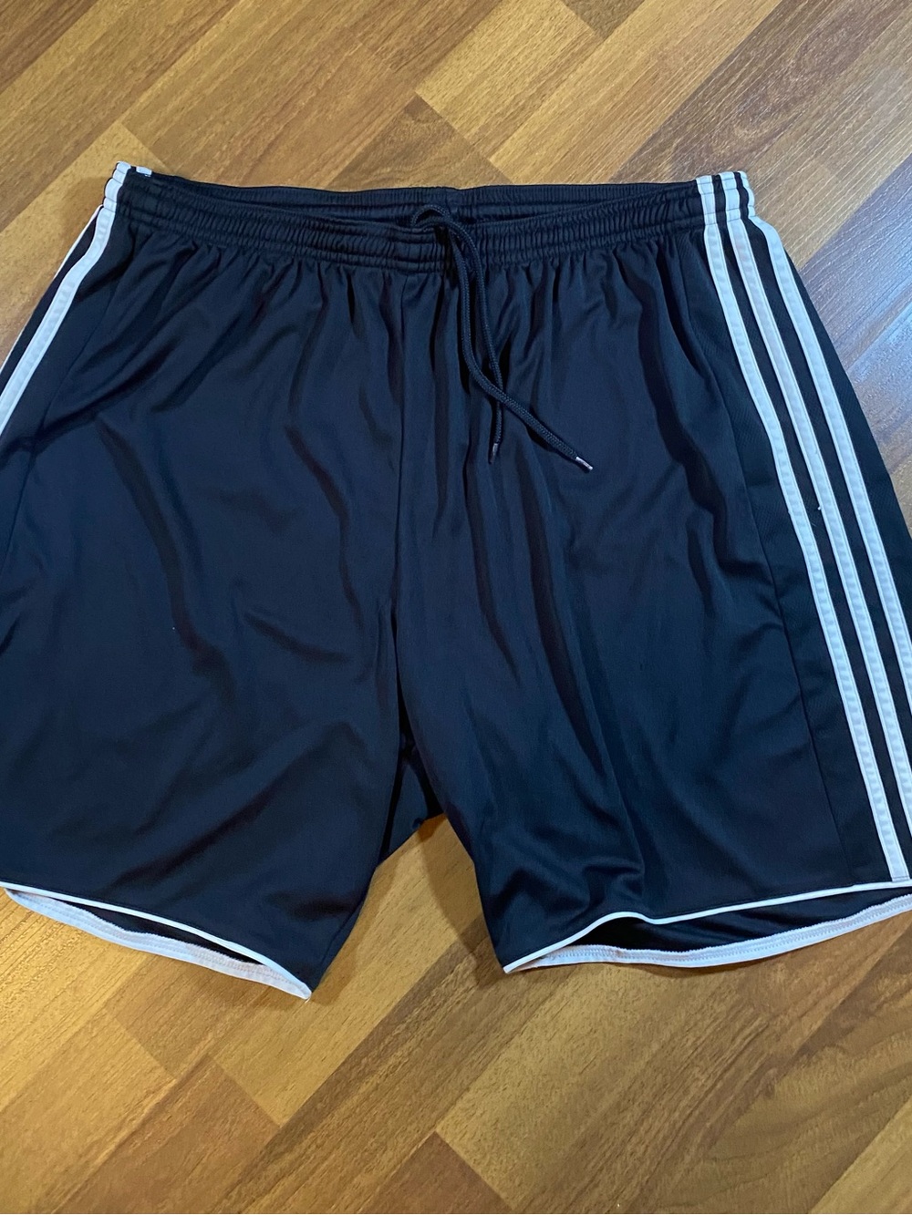 adidas Black Athletic Shorts with White Side Stripes